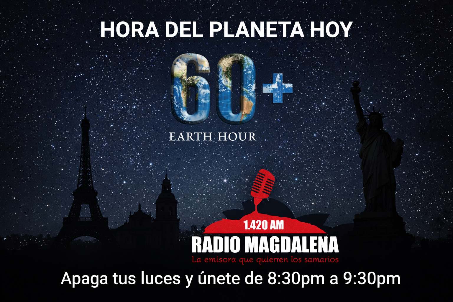 🌎💡 Hoy es la Hora del Planeta: un llamado a apagar las luces y encender la conciencia