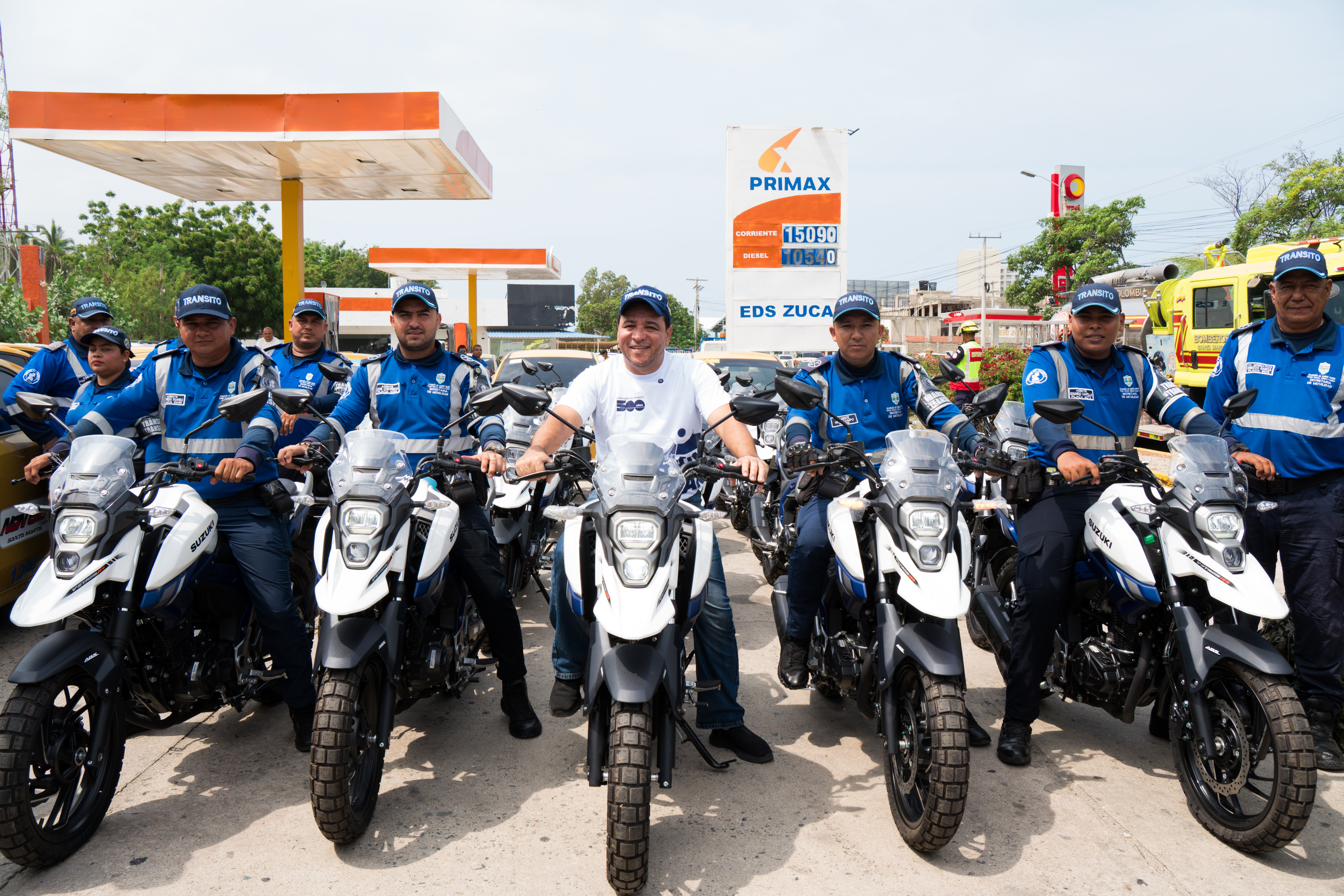 Con 20 nuevas motocicletas para los agentes de tránsito, alcalde Pinedo refuerzó herramientas para la movilidad de Santa Marta