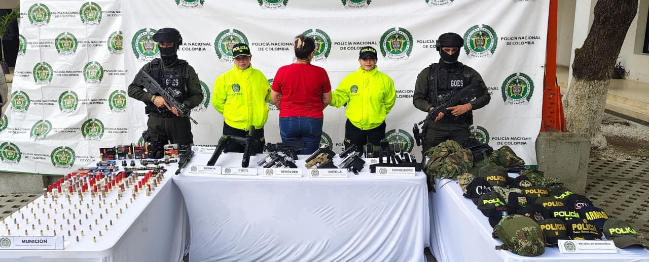 Policía del Magdalena incauta 16 armas de fuego y captura a una presunta delincuente