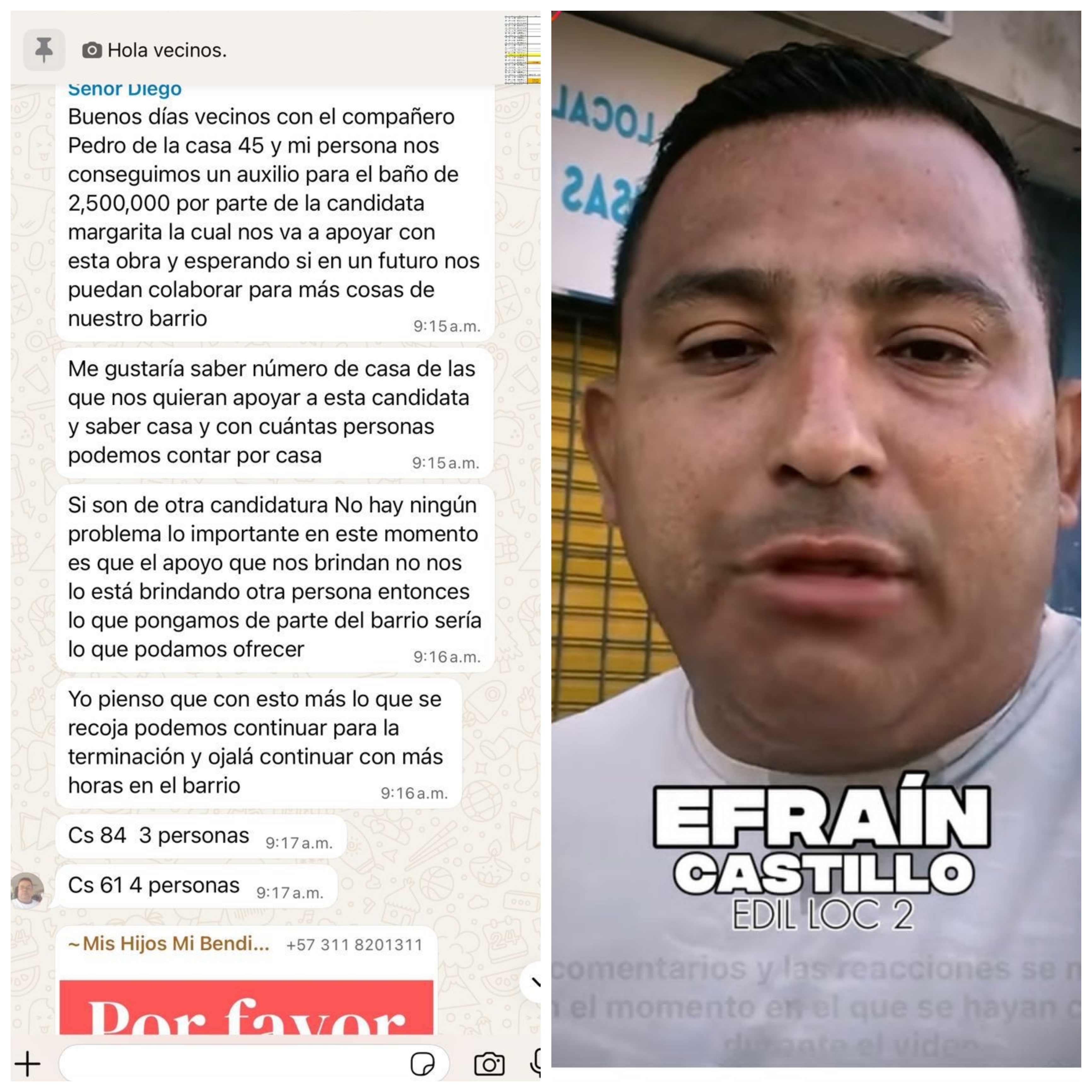 Grave denuncia ciudadana por presunto centro de compra de votos en el barrio 20 de Julio y en urbanización Nevada