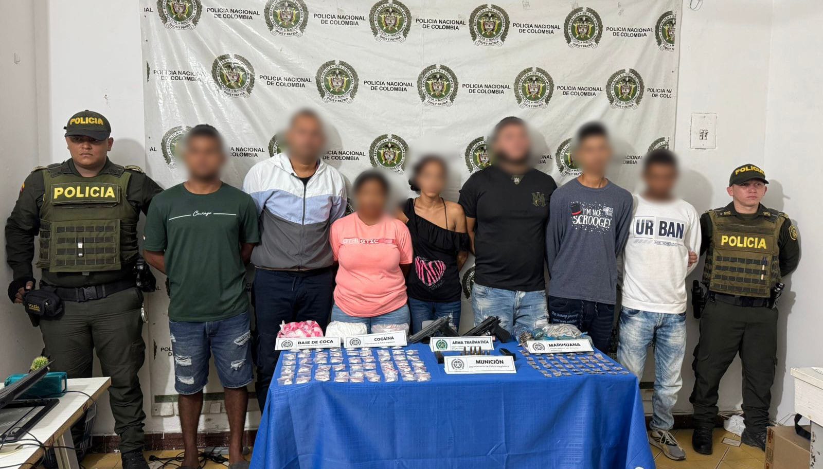 Caen ocho presuntos delincuentes en Fundación tras ofensiva de la Policía del Magdalena