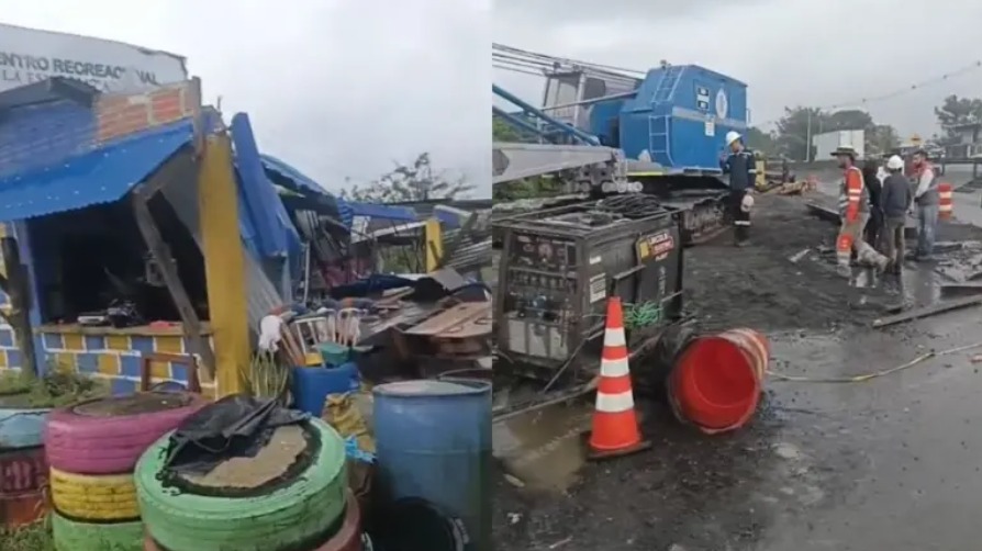 Tragedia en vía a Buenaventura: niño murió tras el desplome de grúa en medio de una obra pública