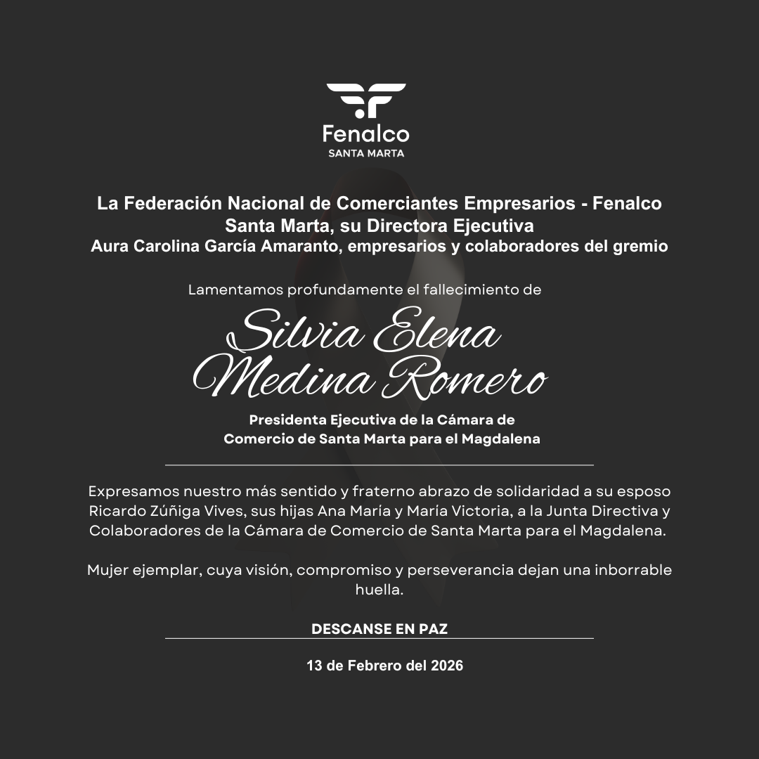 Fenalco lamenta el fallecimiento de Silvia Elena Medina, directora de la Cámara de Comercio